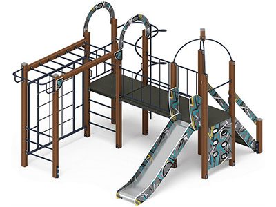 Детская игровая площадка Лаборатория веселья-4 (серая)