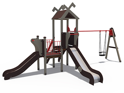 Игровой комплекс Лесная долина Н-1200,900 с качелями ДИО 06051