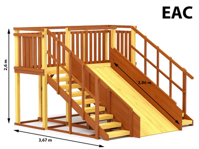 Зимняя деревянная горка TORUDA Север-4 (скат 3 м)