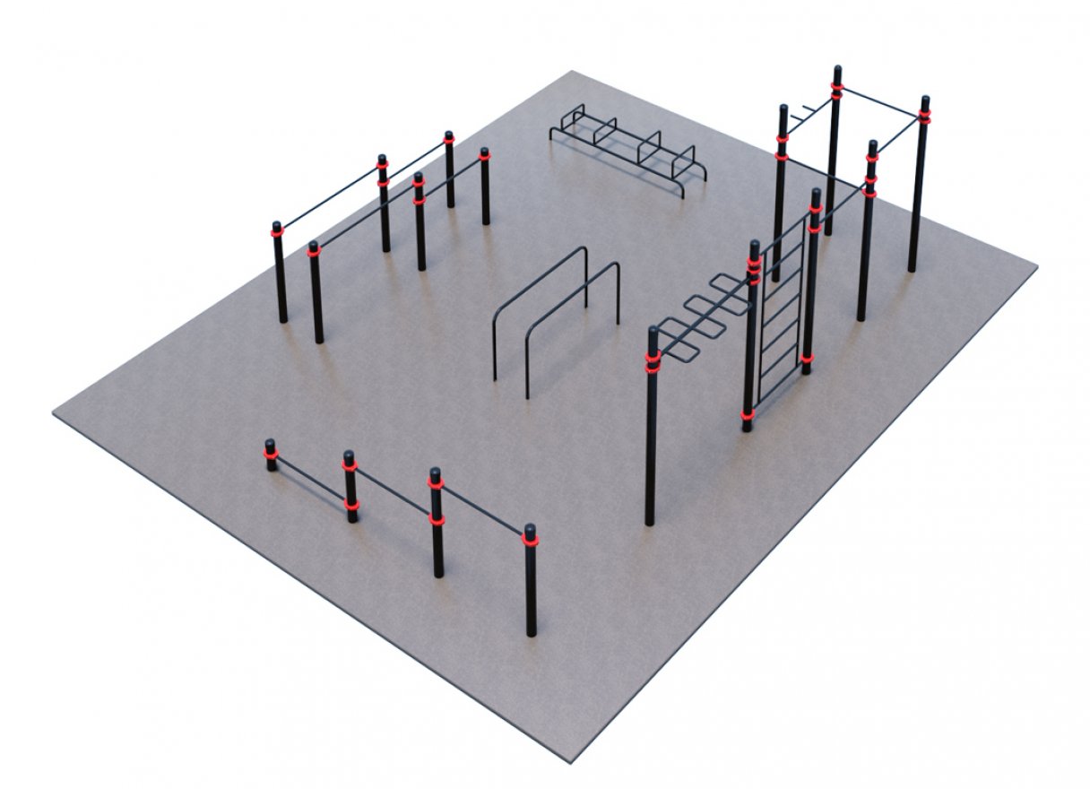 Проект Дворовая площадка для Воркаут и ГТО 2-4 (8 x 10 м) - вид 4