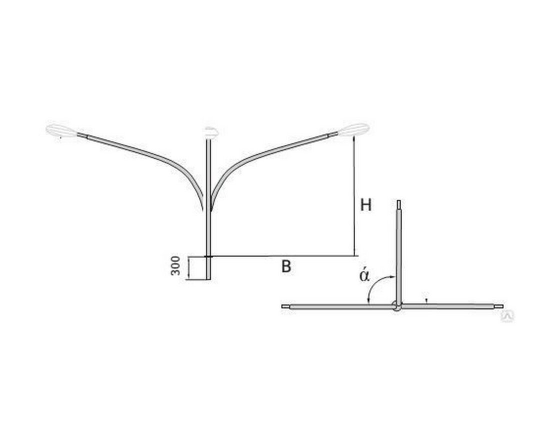 Кронштейн консольный трехрожковый К3К 1,5-1,5 горячий цинк - вид 2