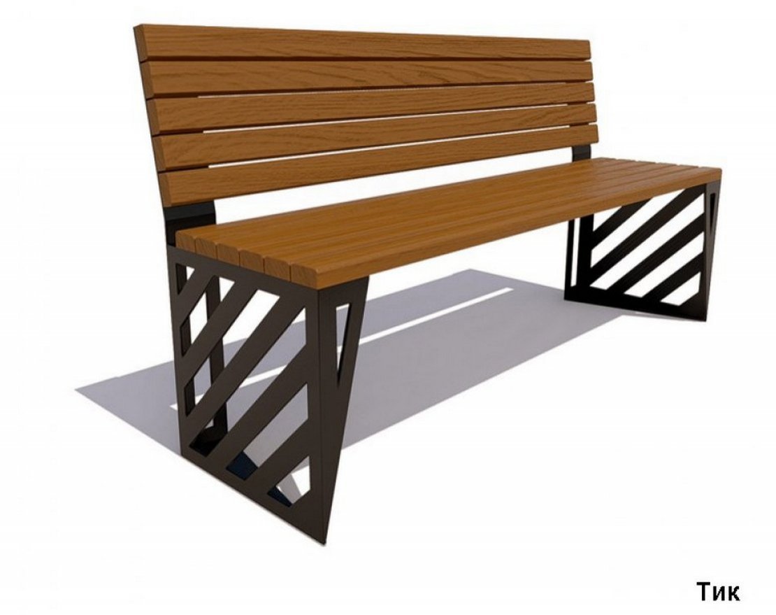 Скамейка парковая Тула (без подлокотников) Сосна - вид 2